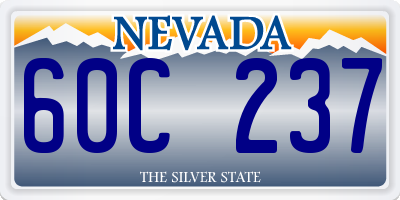 NV license plate 60C237