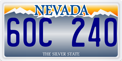NV license plate 60C240