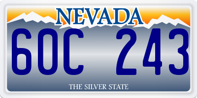 NV license plate 60C243