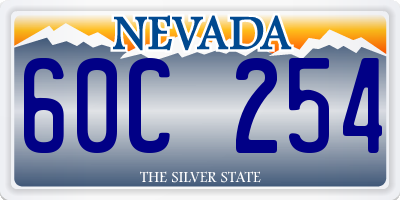 NV license plate 60C254