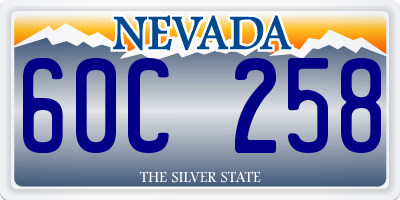 NV license plate 60C258