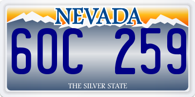 NV license plate 60C259