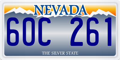 NV license plate 60C261