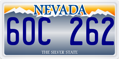 NV license plate 60C262