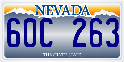 NV license plate 60C263