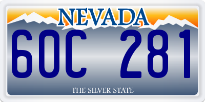 NV license plate 60C281