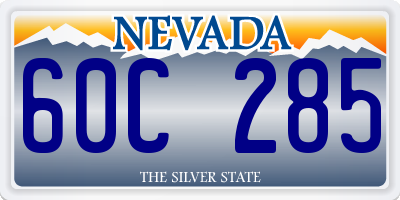 NV license plate 60C285