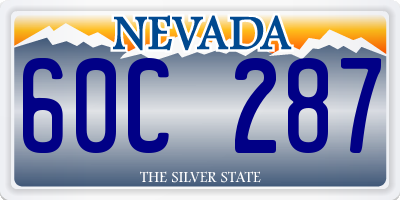 NV license plate 60C287