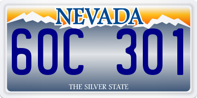 NV license plate 60C301