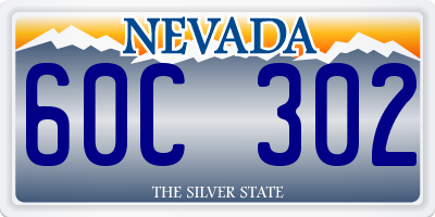 NV license plate 60C302