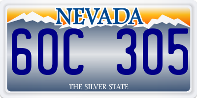 NV license plate 60C305