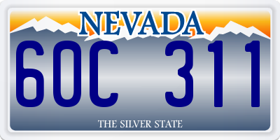 NV license plate 60C311