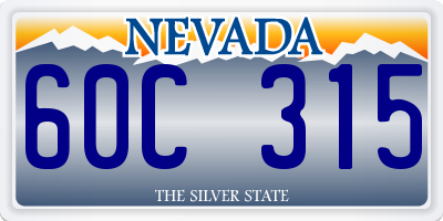 NV license plate 60C315