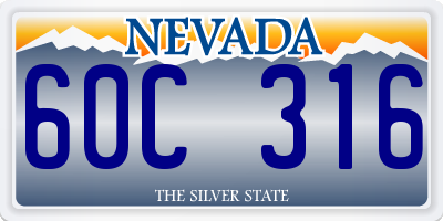 NV license plate 60C316
