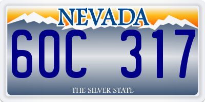 NV license plate 60C317