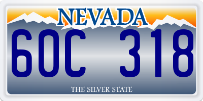 NV license plate 60C318