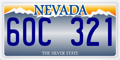 NV license plate 60C321