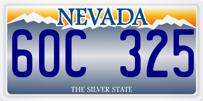 NV license plate 60C325