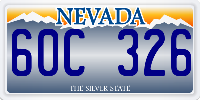 NV license plate 60C326