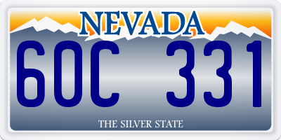 NV license plate 60C331