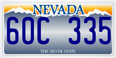 NV license plate 60C335