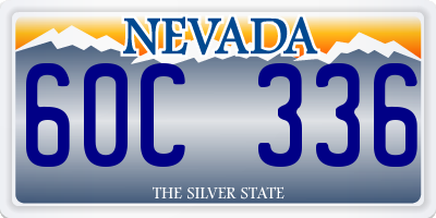NV license plate 60C336