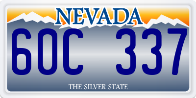 NV license plate 60C337