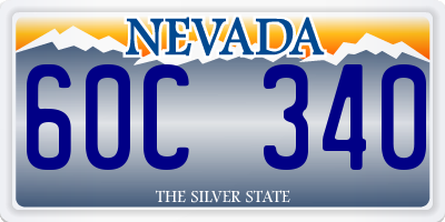 NV license plate 60C340