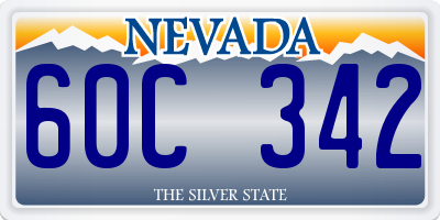 NV license plate 60C342