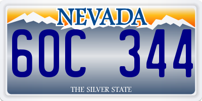 NV license plate 60C344