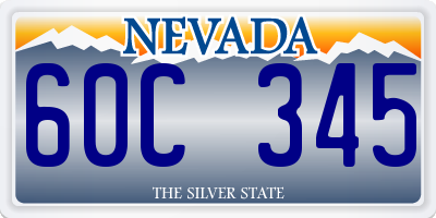 NV license plate 60C345
