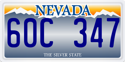 NV license plate 60C347