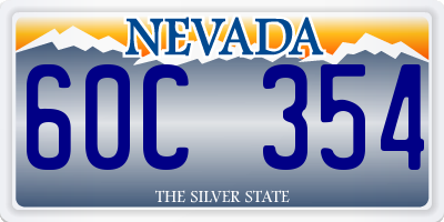 NV license plate 60C354