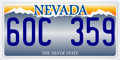 NV license plate 60C359