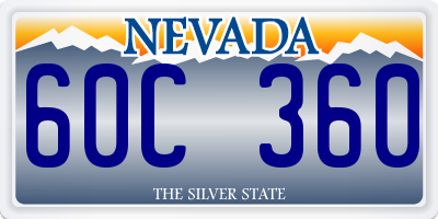NV license plate 60C360