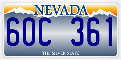 NV license plate 60C361