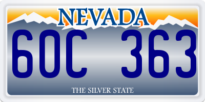 NV license plate 60C363