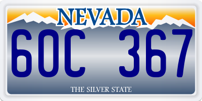NV license plate 60C367
