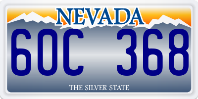 NV license plate 60C368