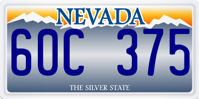 NV license plate 60C375