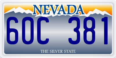 NV license plate 60C381