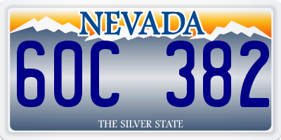 NV license plate 60C382