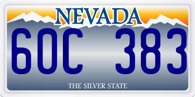 NV license plate 60C383