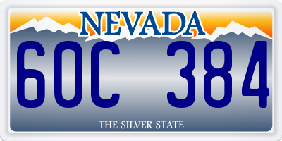 NV license plate 60C384