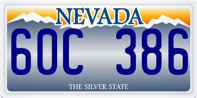 NV license plate 60C386