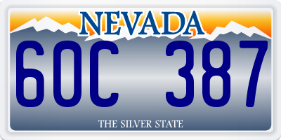 NV license plate 60C387