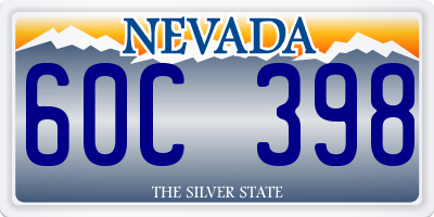 NV license plate 60C398