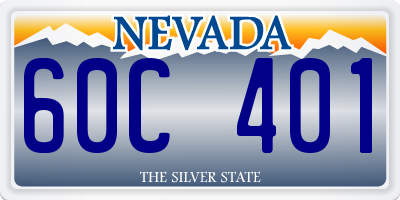 NV license plate 60C401
