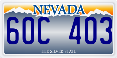 NV license plate 60C403