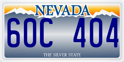 NV license plate 60C404